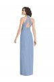 V-Neck Halter Back Straps Chiffon Formal Dress