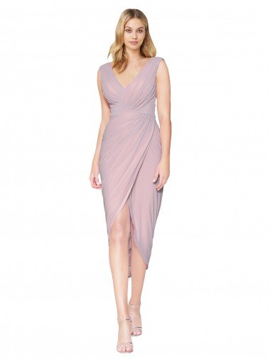 Shop Cocktail Length High Low Mermaid Chiffon Wrapped Formal Dress