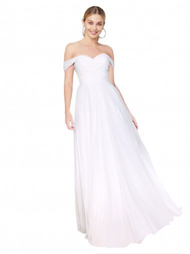 Shop Off the Shoulder Long Full Length Chiffon Formal Dress