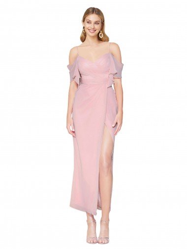 Shop Mermaid Cold Shoulder Short Knee Length Chiffon Formal Dress