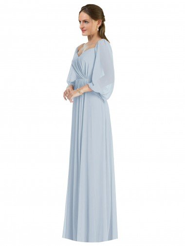 Shop Off the Shoulder Puff Sleeve Maxi Formal Dress with Front Slit