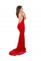 High Neck Long Lace Formal Dress with Open Back Straps