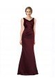 Figure Shaping Satin Formal Dress with Structured Pleats
