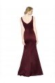 Figure Shaping Satin Formal Dress with Structured Pleats