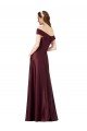 Long Off the Shoulder Satin Formal Dress with Thigh-high Slit