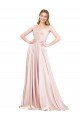 A-Line Off the Shoulder Sweetheart Satin Formal Dress