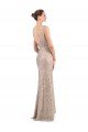 Faux Surplice V-Neck Slim Sparkling Sequin Formal Dress
