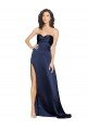 Knotted Sweetheart Silky Satin Formal Dress with High Side Split