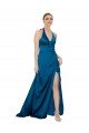 Halter Neck Silky Satin Formal Dress