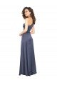 Draped Silky Satin Formal Dress with Tied Waist
