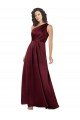One Shoulder Silky Satin Formal Dress with Subtle Pleats