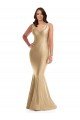 Shirred Shoulder Silky Satin Mermaid Formal Dress