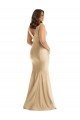 Shirred Shoulder Silky Satin Mermaid Formal Dress