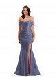 Off the Shoulder Corset Silky Satin Mermaid Formal Dress with Side Slit