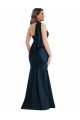 Scarf Neck One Shoulder Silky Satin Mermaid Formal Dress with Front Slit