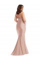Criss Cross Halter Open Back Silky Satin Mermaid Formal Dress