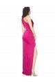 One Shoulder Long Full Length Silky Satin Formal Dress with Front Side Split