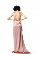 Low Back One Shoulder Full Length Silky Satin Formal Dress