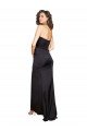 Full Length One Shoulder Ruffled Long Silky Satin Formal Dress with High Slit
