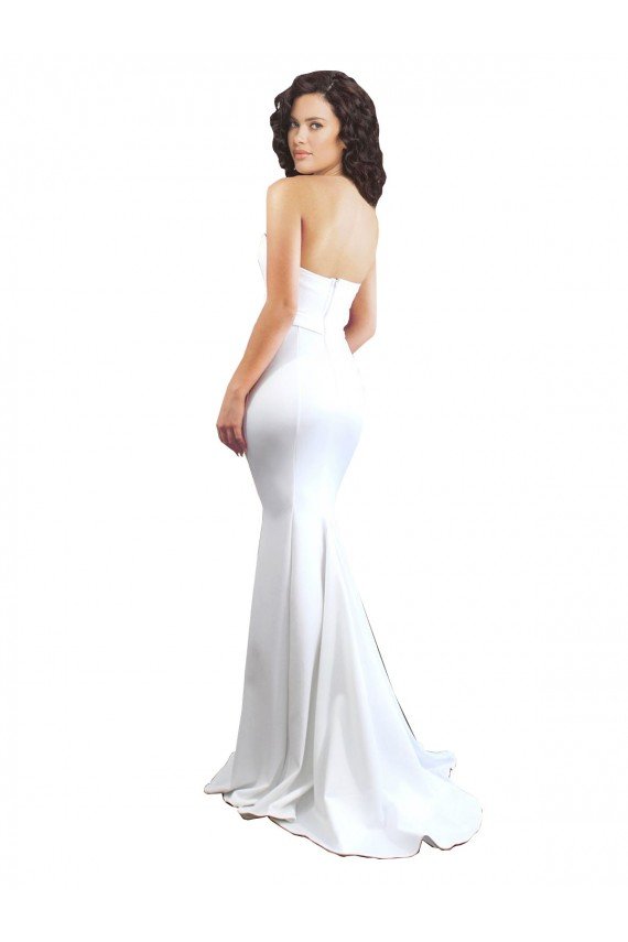 Sweetheart Strapless High Neck Long Crepe Formal Dress