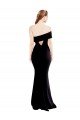 Asymmetrical Draped Off the Shoulder Banded Crepe Formal Dress