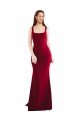 Square Neckline and Backline Fitted Crepe Formal Dress