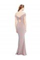 Knotted Off the Shoulder Crepe Formal Dress with Cut-Out Back