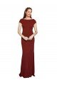 Cap Sleelves Mermaid Crepe Formal Dress Keyhole Back