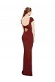 Cap Sleelves Mermaid Crepe Formal Dress Keyhole Back