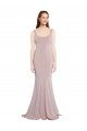 Sleeveless Scoop Neck Fully Lined Crepe Formal Dress