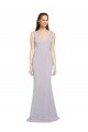 Cut-Out Back V-Neckline Mermaid Crepe Formal Dress Keyhole Back