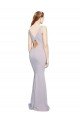 Cut-Out Back V-Neckline Mermaid Crepe Formal Dress Keyhole Back
