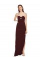 Twisted Strapless Keyhole Long Crepe Formal Dress with Slit
