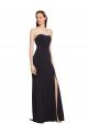 Strapless Bodycon Long Crepe Formal Dress with High Slit
