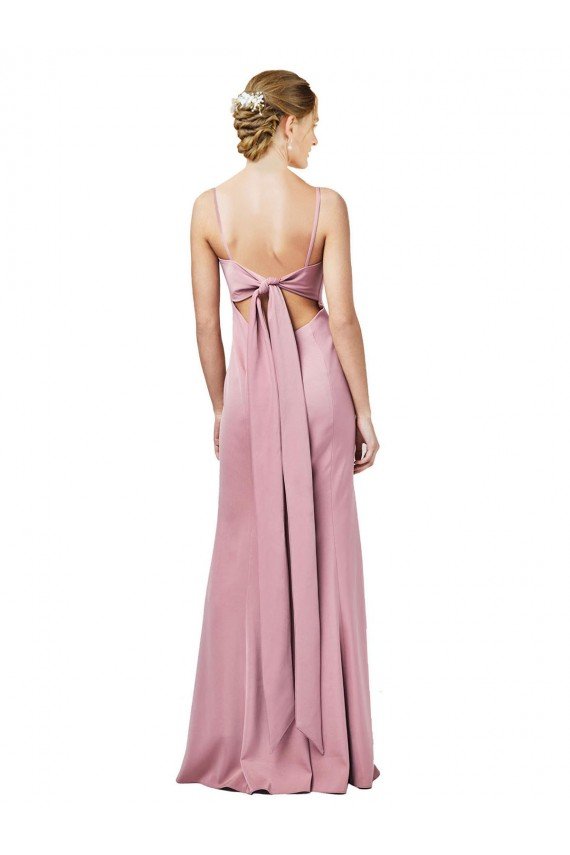 Fit and Flare Slim Crepe Formal Dress with Cutout Back