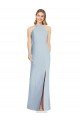 High Neck Backless Crepe Trumpet Formal Dress