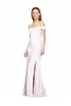 Criss Cross Off the Shoulder Crepe Formal Dress with Side Slit