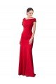 Sleeveless Ruched Crepe Mermaid Formal Dress with Off The Shoulder Detail