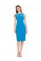 Sleeveless Crepe Cocktail Formal Dress with Keyhole Off The Shoulder Detailing