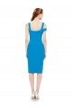 Sleeveless Crepe Cocktail Formal Dress with Keyhole Off The Shoulder Detailing