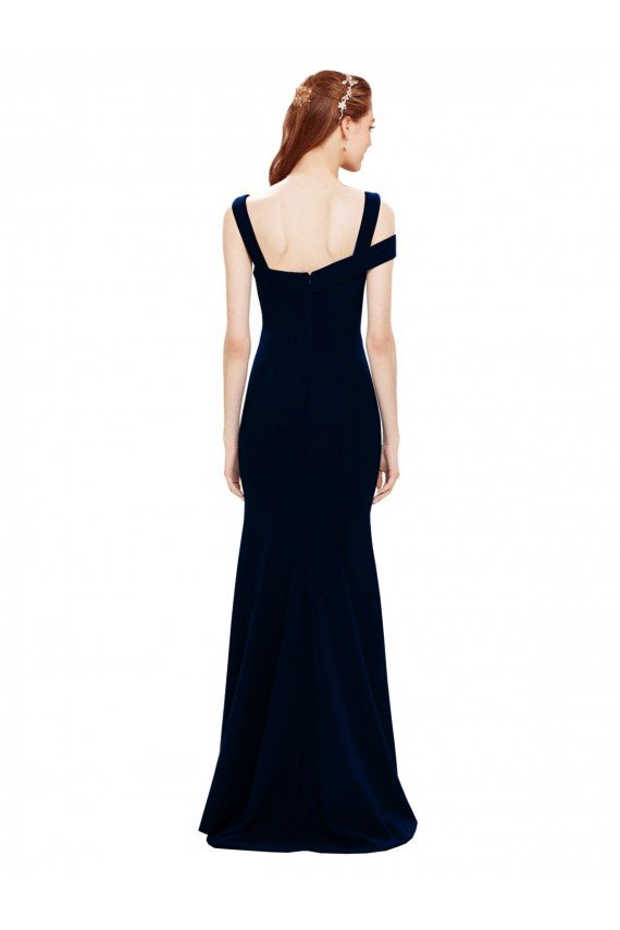 Sleeveless Crepe Mermaid Formal Dress with Side Slit