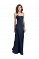 Fit and Flare Scoop Neck Long Sleeveless Stretch Crepe Formal Dress