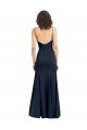 Fit and Flare Scoop Neck Long Sleeveless Stretch Crepe Formal Dress
