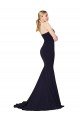 Sweetheart High Neck Sweep Train Sleeveless Crepe Formal Dress