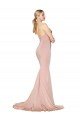 Sweep Train Sweetheart Long Mermaid Crepe Formal Dress Low Back