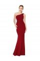 One Shoulder Long High Neck Sleeveless Mermaid Crepe Formal Dress