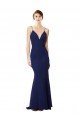 Deep V-Neck Spaghetti Straps Mermaid Crepe Formal Dress