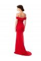 Off the Shoulder Chapel Train Crepe Formal Dress with Thigh-High slit
