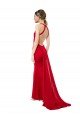 High Neck Mermaid Open Back Crepe Maxi Formal Dress with Train Detail