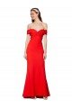Cross Front and Back Bardot Sleeveless Crepe Maxi Formal Dress